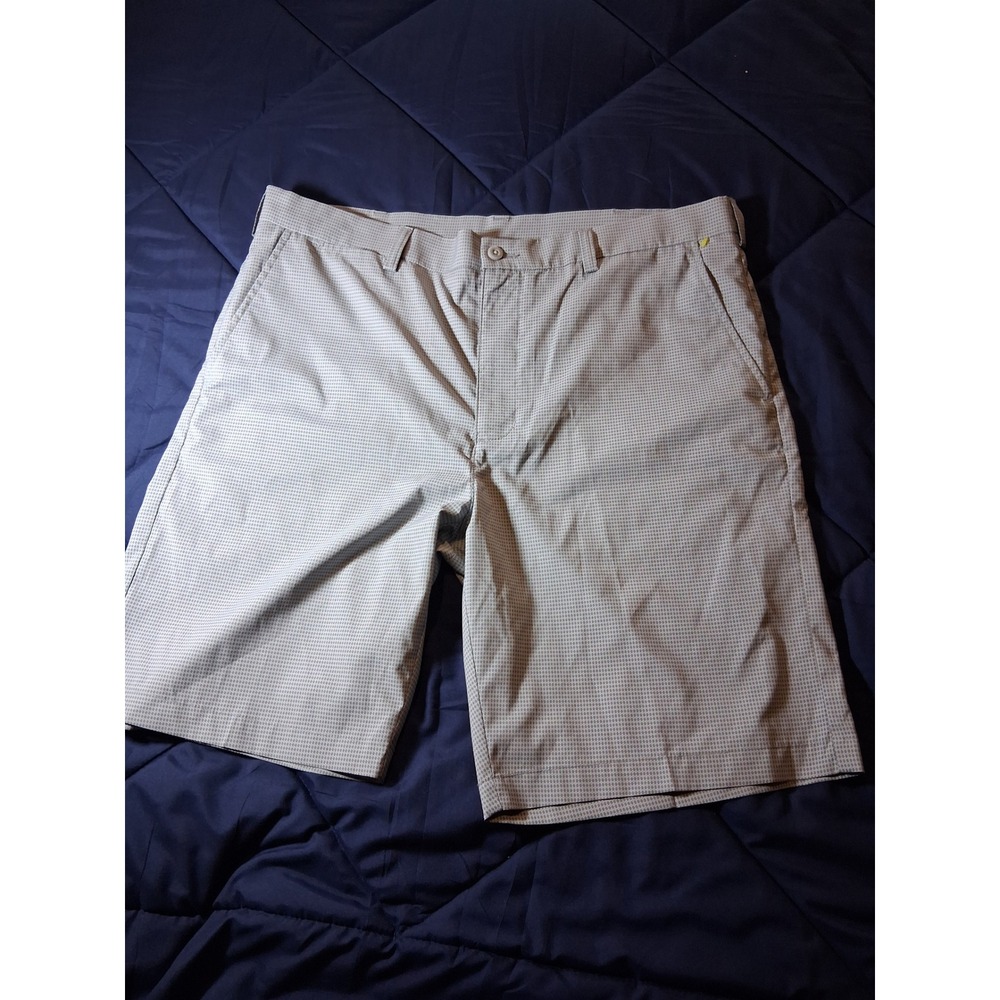 PGA Tour Mens Grey Geometric Golf Shorts Size 38 Performance Stretch ST364